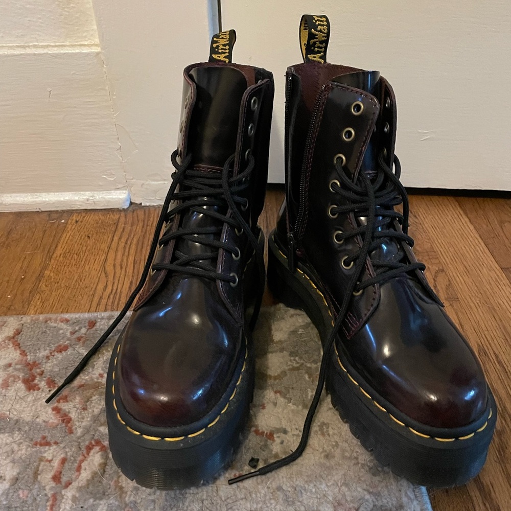 Doc Marten Jadon Platforms - Cherry Red